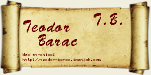 Teodor Barać vizit kartica